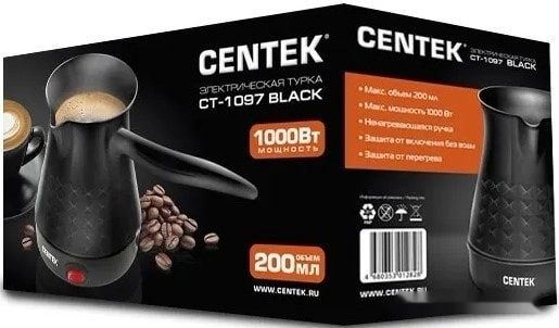 Электрическая турка CENTEK CT-1097 (черный)