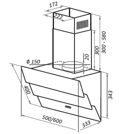 Кухонная вытяжка HOMSair Vertical 60 Glass (белый)